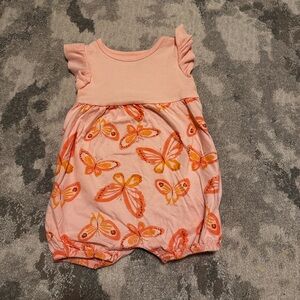 Carter's Pink and Orange Bodysuit with Ruffled Sleeves